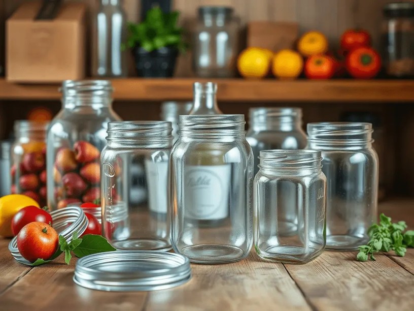 Sterilized jars drying on a kitchen table