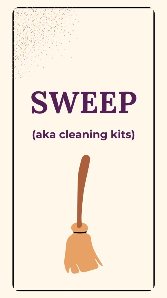 sweep card - aka cleaning kits printables