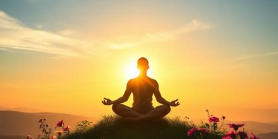 person meditating in nature for positivity and emotional balance.