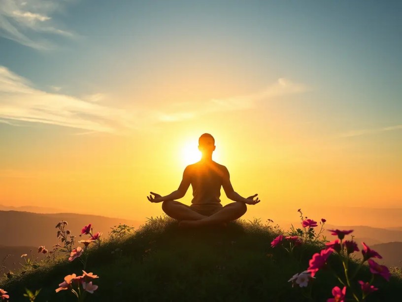 person meditating in nature for positivity and emotional balance.